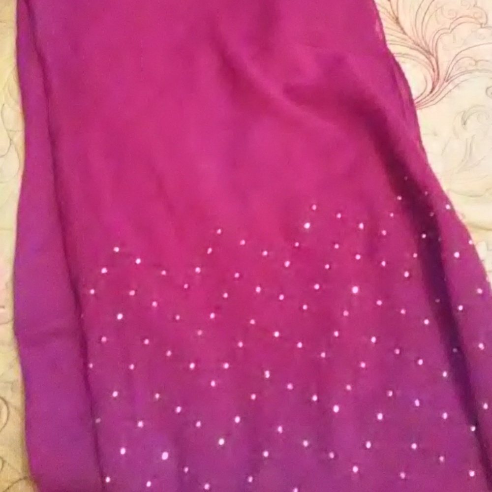 Pinks purple color scarf with jems